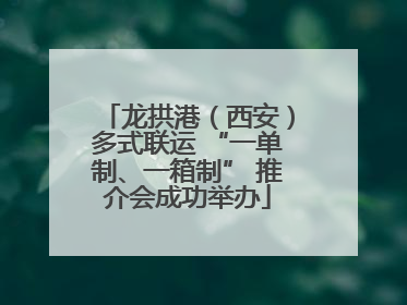 龙拱港（西安）多式联运 “一单制、一箱制” 推介会成功举办