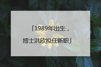 1989年出生，博士洪欣拟任新职