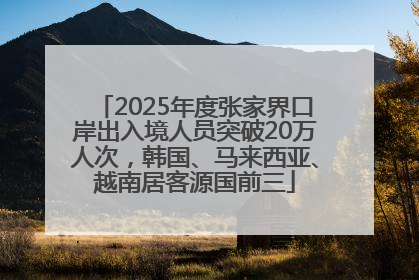 2025年度张家界口岸出入境人员突破20万人次，韩国、马来西亚、越南居客源国前三