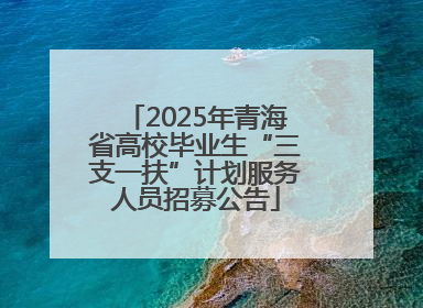 2025年青海省高校毕业生“三支一扶”计划服务人员招募公告