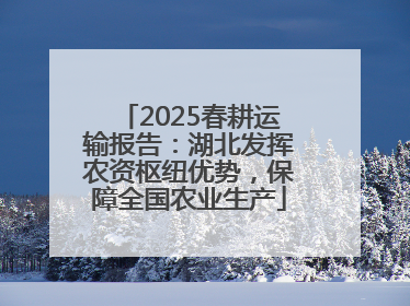 2025春耕运输报告：湖北发挥农资枢纽优势，保障全国农业生产