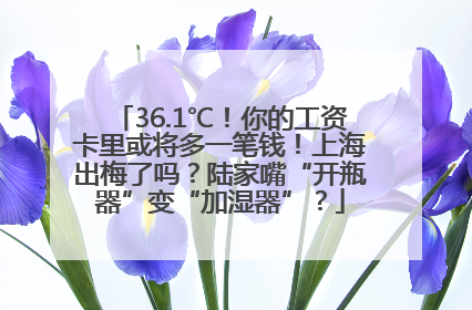 36.1℃！你的工资卡里或将多一笔钱！上海出梅了吗？陆家嘴“开瓶器”变“加湿器”？