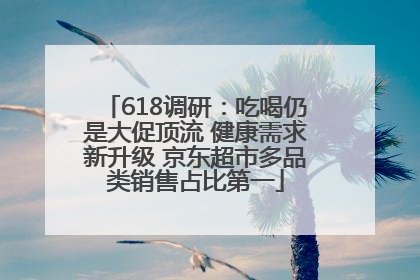 618调研：吃喝仍是大促顶流 健康需求新升级 京东超市多品类销售占比第一