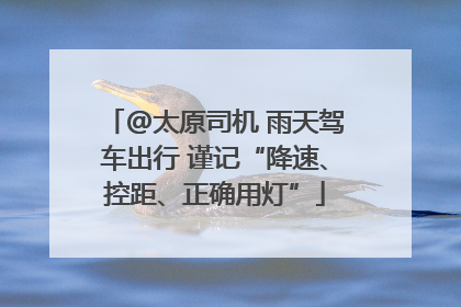 @太原司机 雨天驾车出行 谨记“降速、控距、正确用灯”